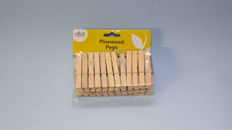 CLOTHES PEG WOODEN SPRUNG PACK OF 36                             